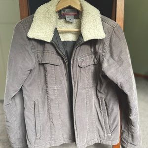 Columbia Womens corduroy jacket with Sherpa collar, size medium